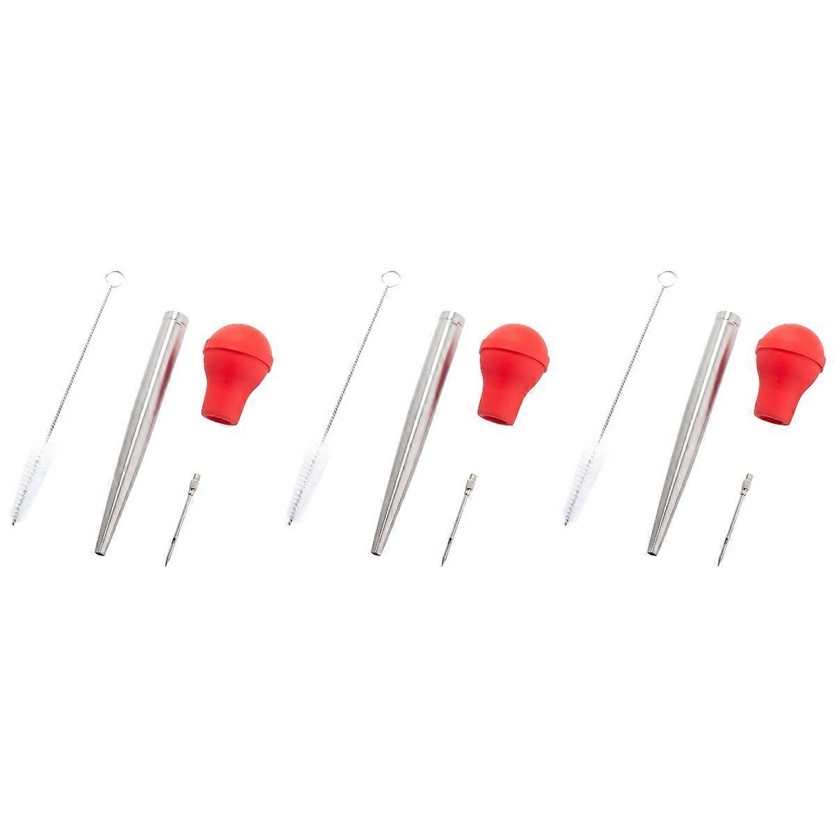 Barbecue Pump Needle Tools for Kitchen Use Turkey Basting Red