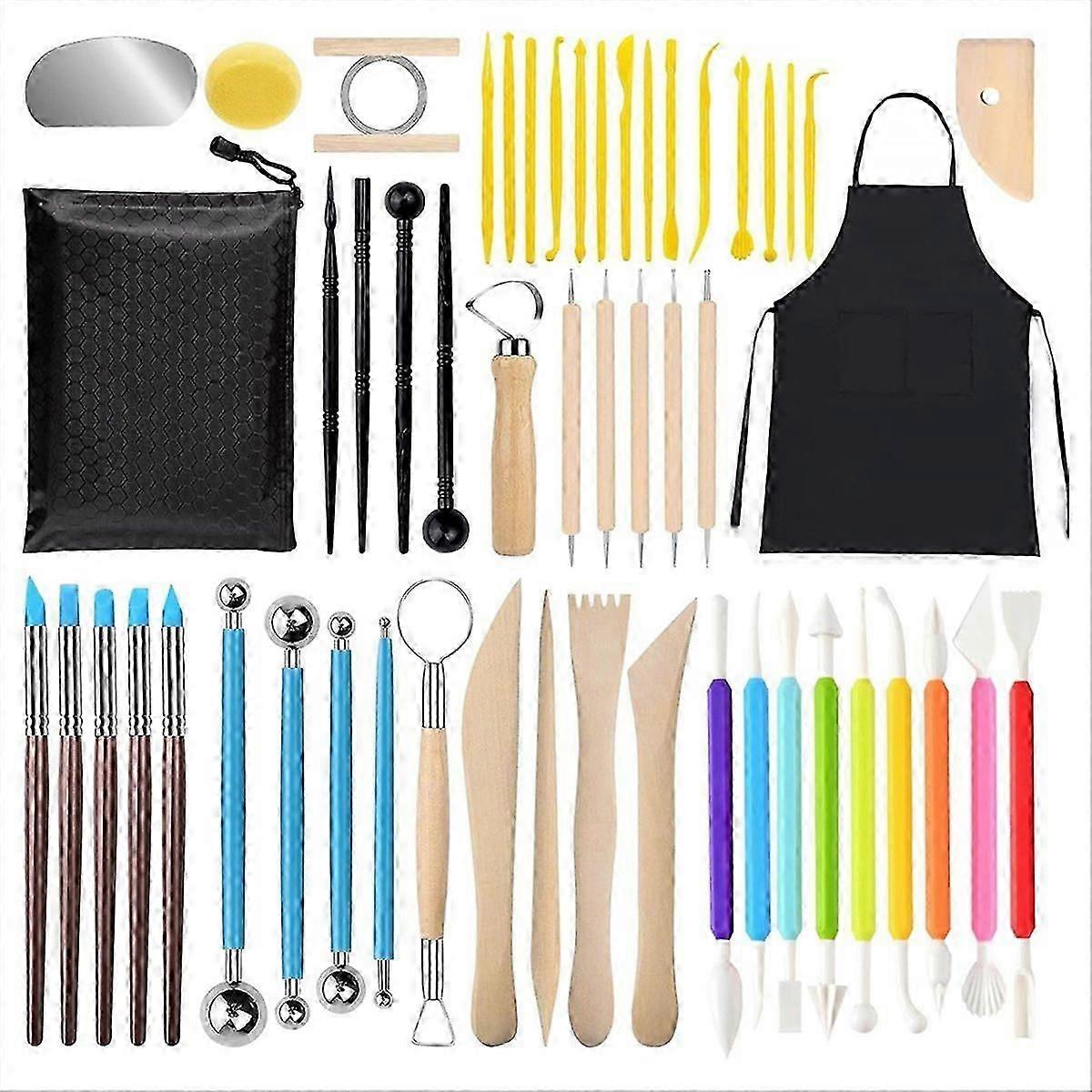 53Piece Clay Tool Kit, Clay Sculpting Tools Pottery Tool Kit
