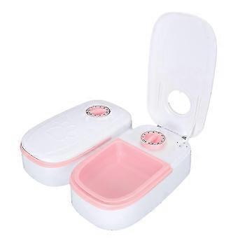 2 Meal Automatic Pet Feeder Large Capacity Smart Timed Dry Or Semi Moist Pet Food Feeder for Dog Cat Pink-inst