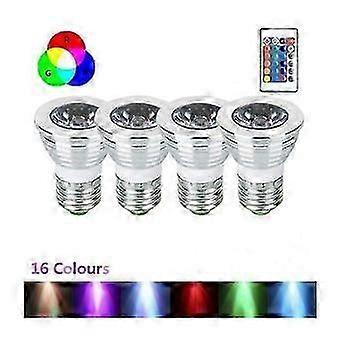 4pcs E27 Bulbs and 1remote Control with Memory Function 17colors Changeable Spot Ligh 4dynamic Light