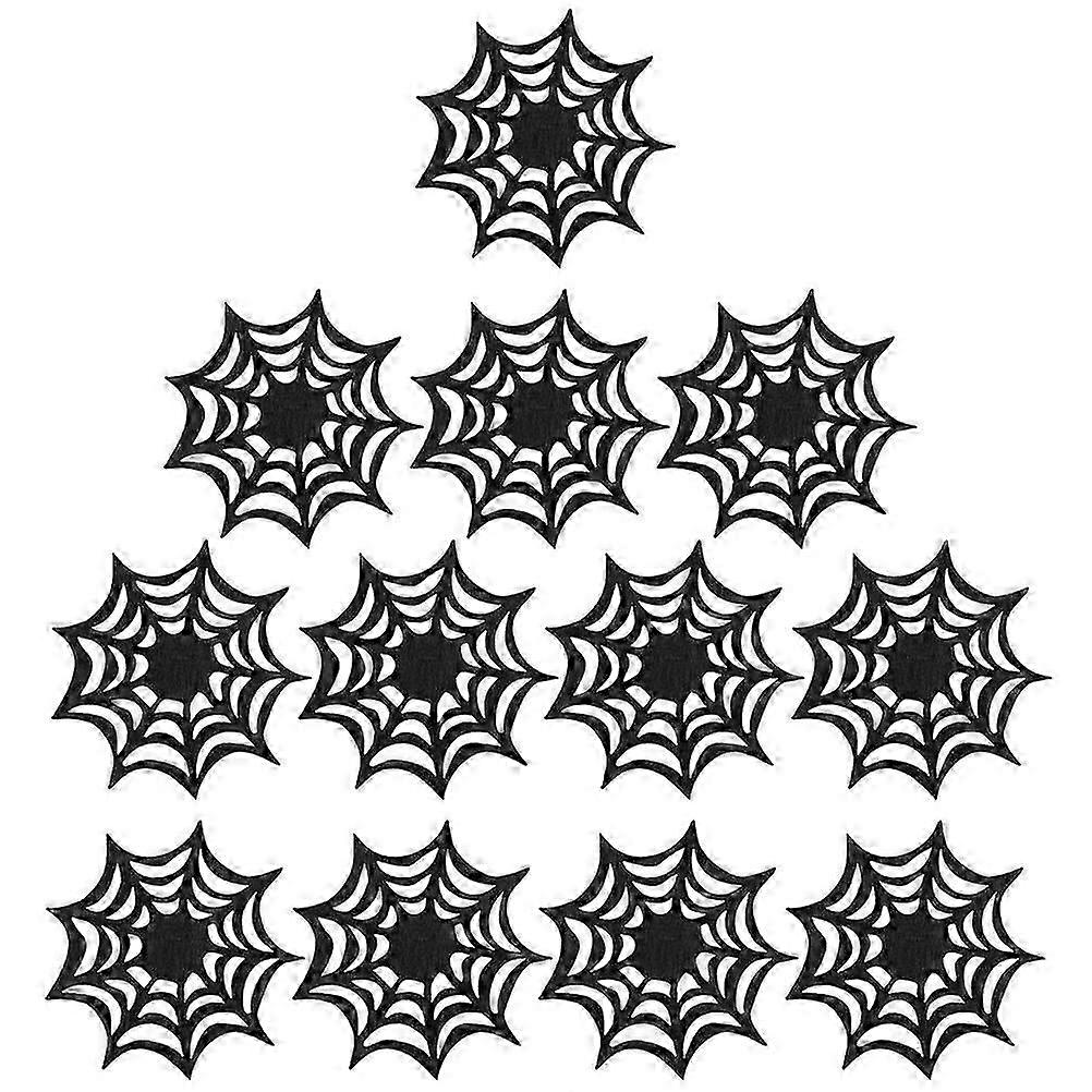Halloween Decor 24Pcs Spider Web Felt Cup Coasters