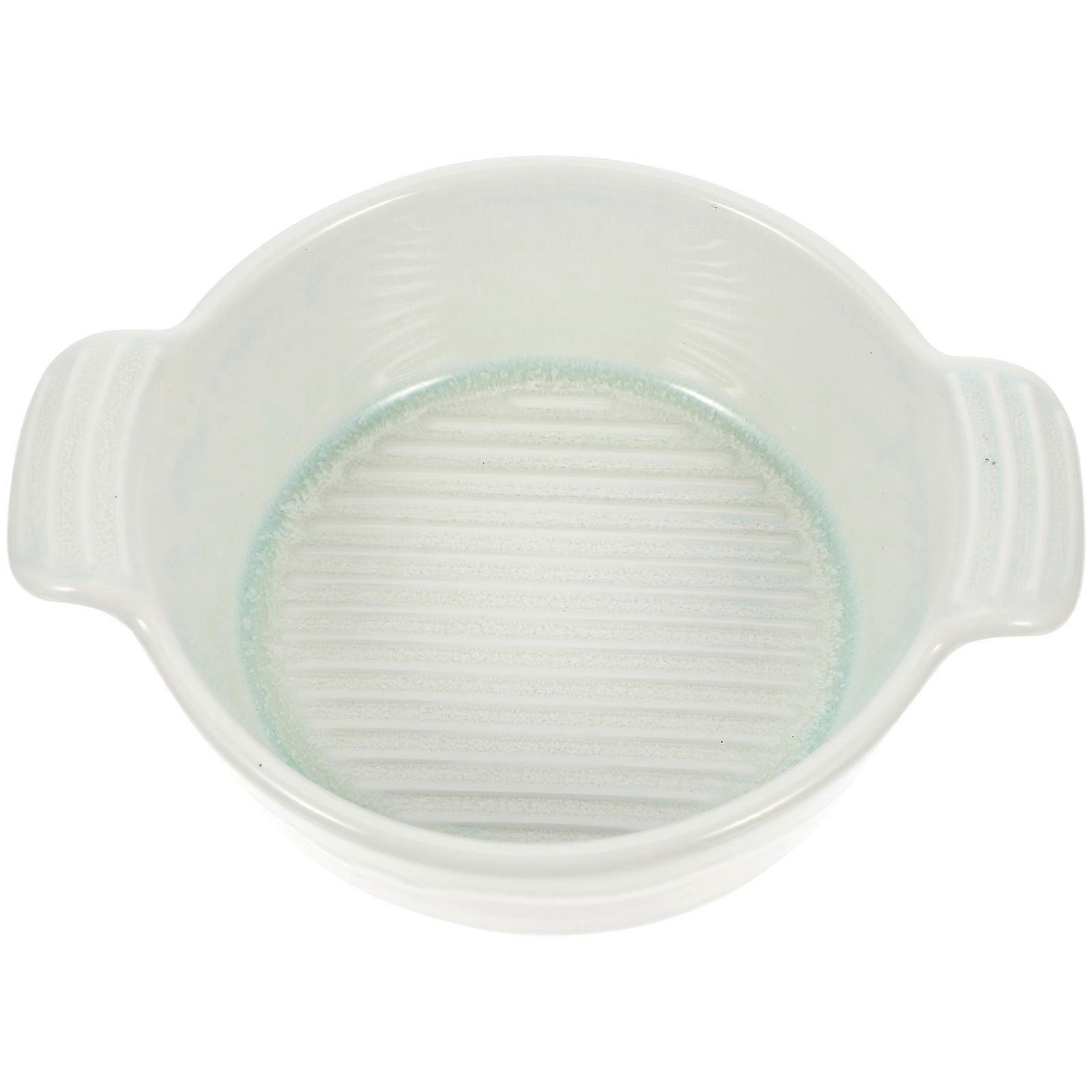 Green Ceramic Baking Dish 3Pcs Practical Baking Tray for Kitchen Use