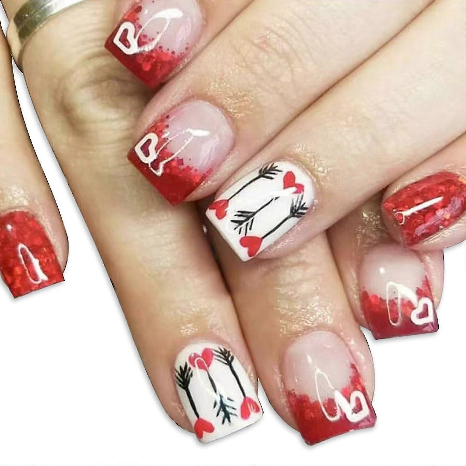 Glossy Square Press On Nails 24pcs