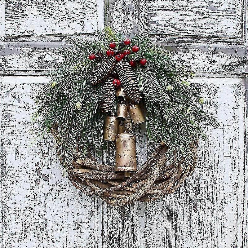 45cm Handmade Pinecone Bell Wreath