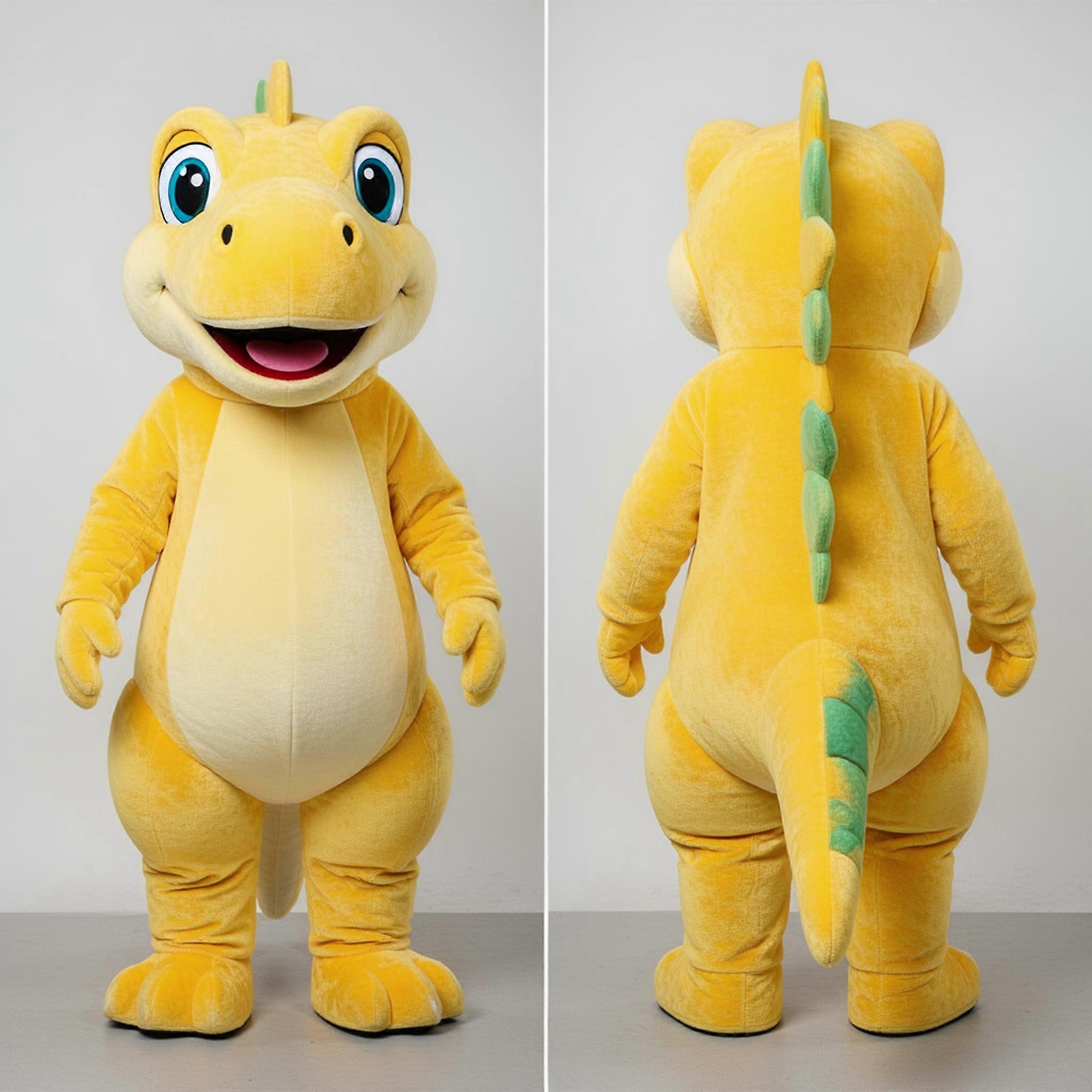 MASTICOT Vibrant Yellow Friendly Iguanodon Mascot