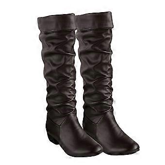 Femmes Hiver Bottes Longues Genou Bottes Hautes Plate-forme Chunky Block Heeled Bottes Pour Party Work Date Mariage