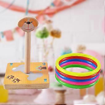 Wooden Ring Toss Jungle Animals Game for Decoration with Random Pattern