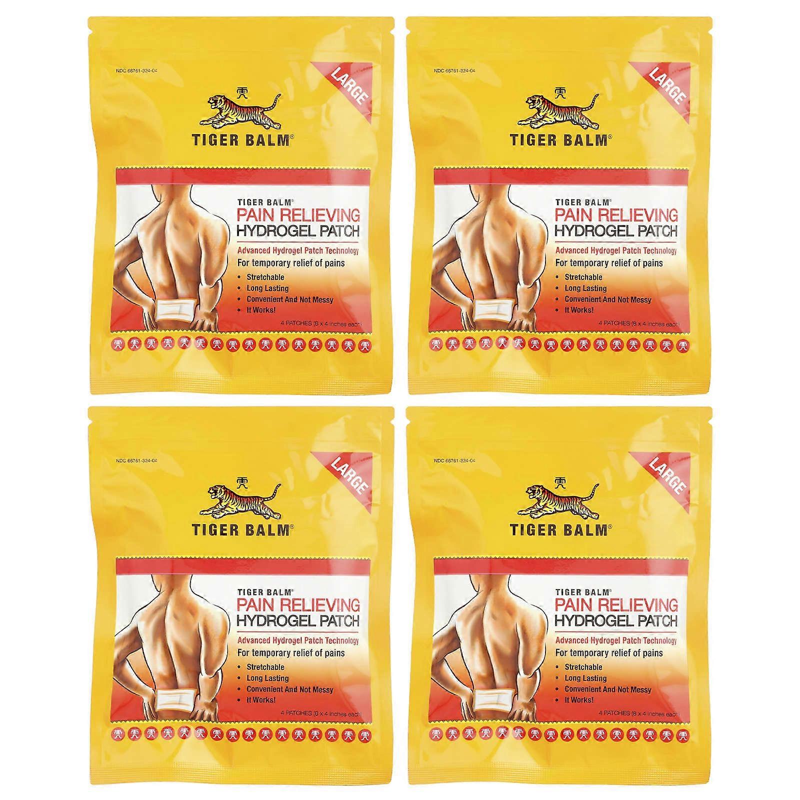 Tiger Balm, Pain Relieving Hydrogel Patch, Large, 4 Patches