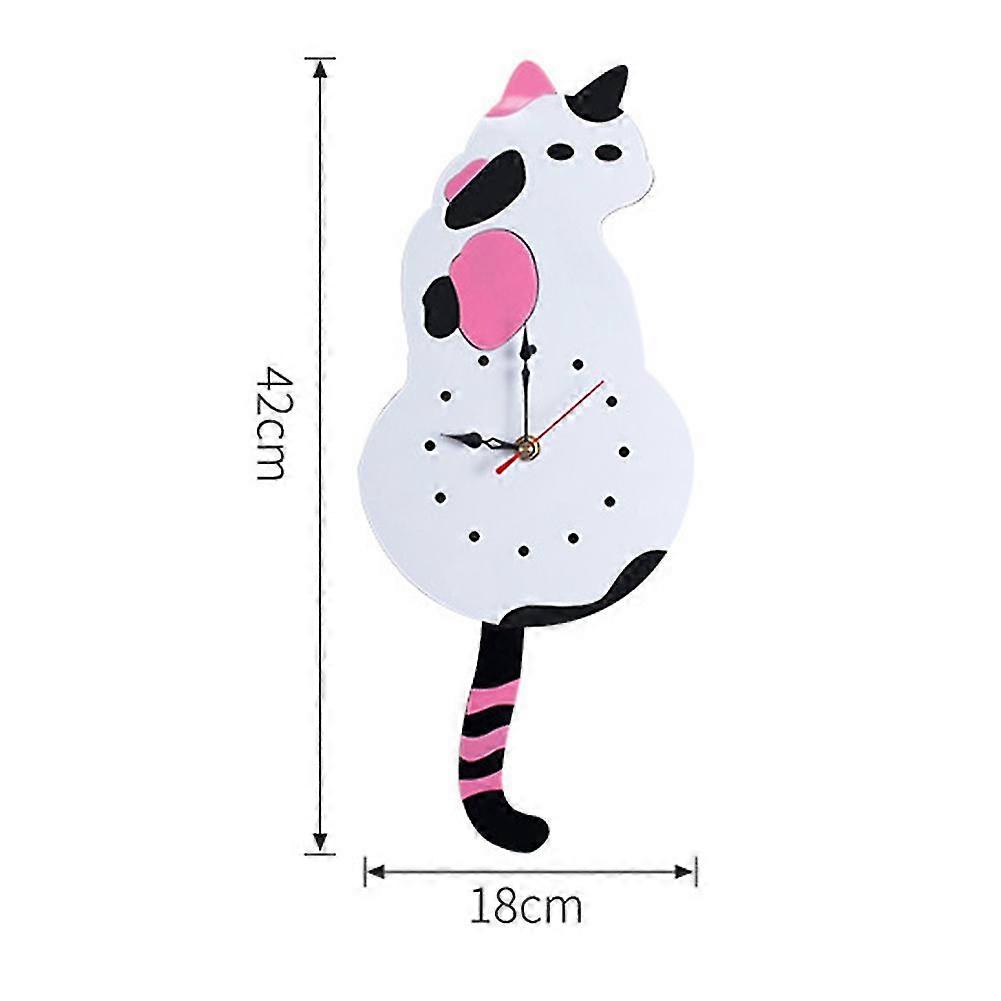 Acrylic Cat Tail Wall Clock Silent