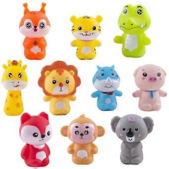 Colourful Vinyl Animal Finger Puppets 10-Pack