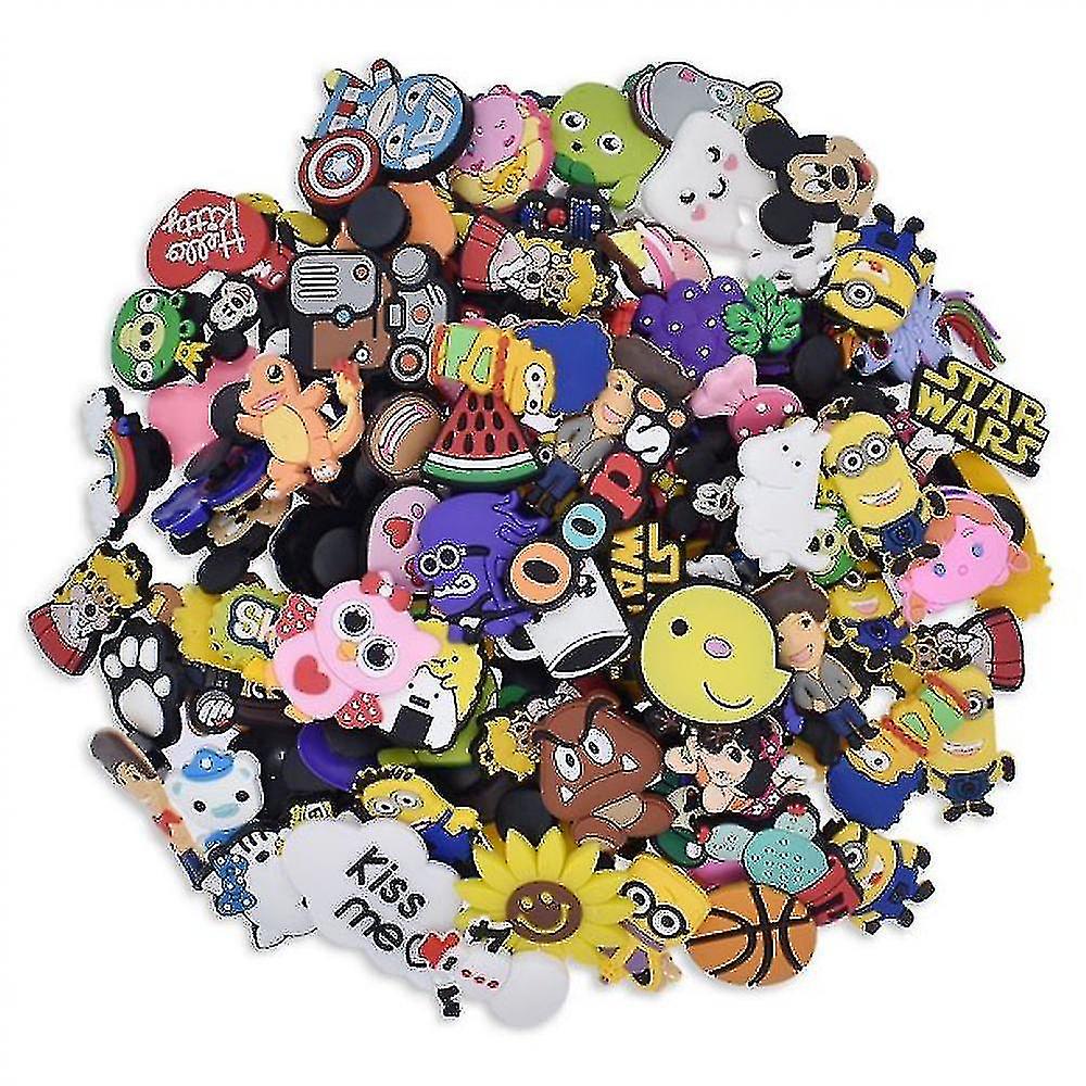 100pcs Random Different Shoe Charms For Clog Shoe Amp; Bracelet Wristband Party Gifts