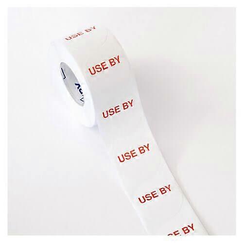 Avery Clear Write Use By Removable Adhesive Label 40mm 500 Roll White Red
