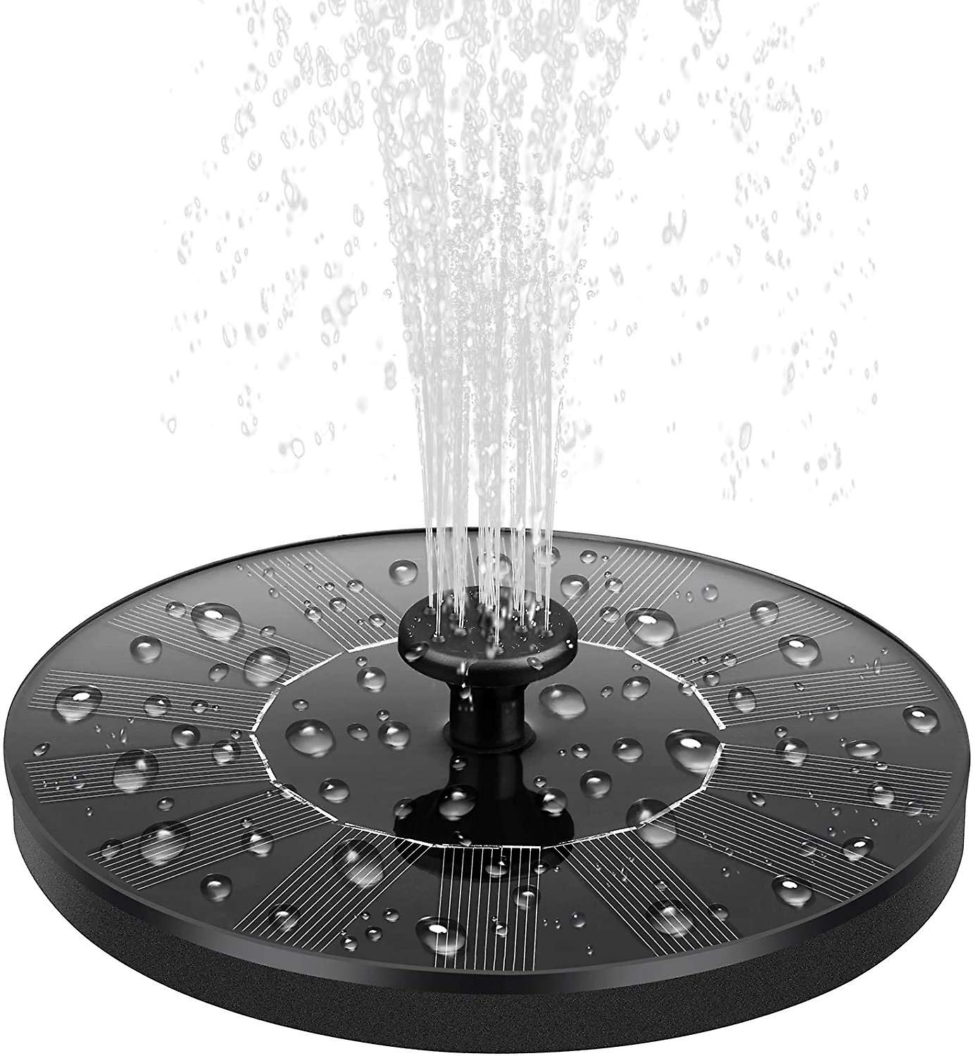 太阳能喷泉，太阳能池塘泵花园水泵，带 1.4w 单晶太阳能电池板喷泉