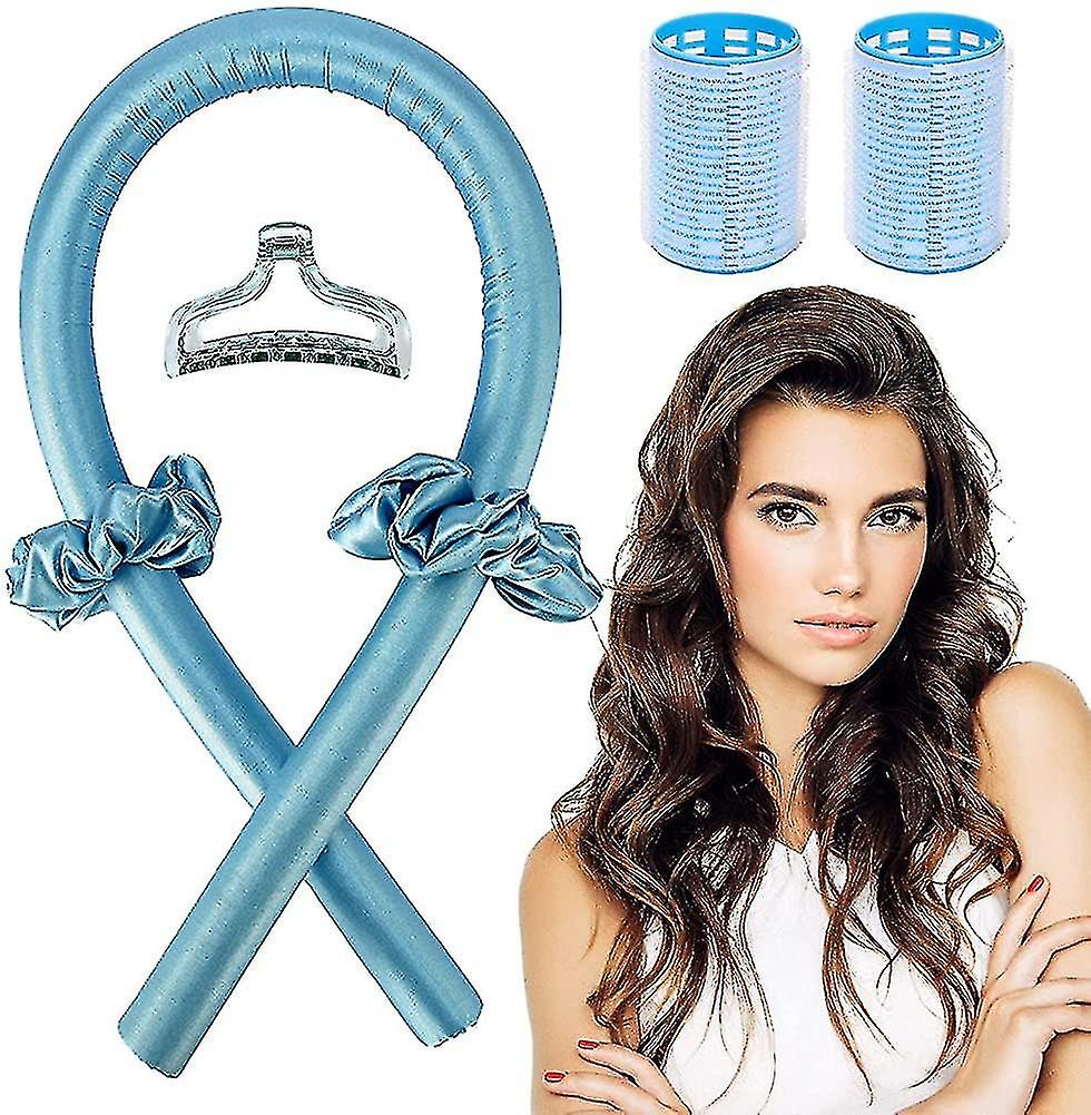 Heatless Curlers Rod Headband. Diy Hair Styling Tools. Lazy Hair Rollers Set For Long Medium Hair Sleep All Night. Silk Flexible Hair Curler No Heat N