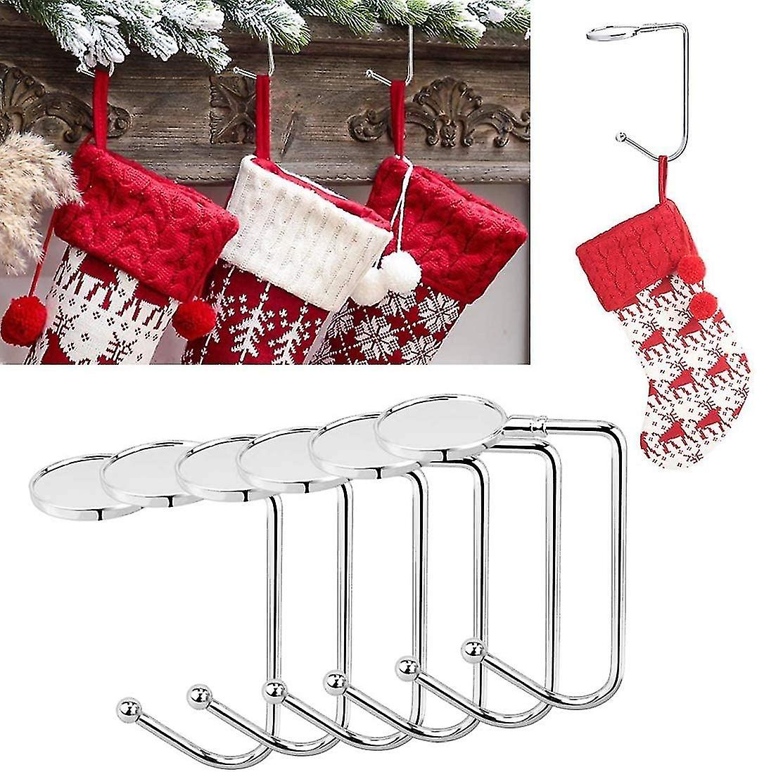 6 Pieces Christmas Stocking Holders Mantel Hooks Hanger Christmas Stocking Clips