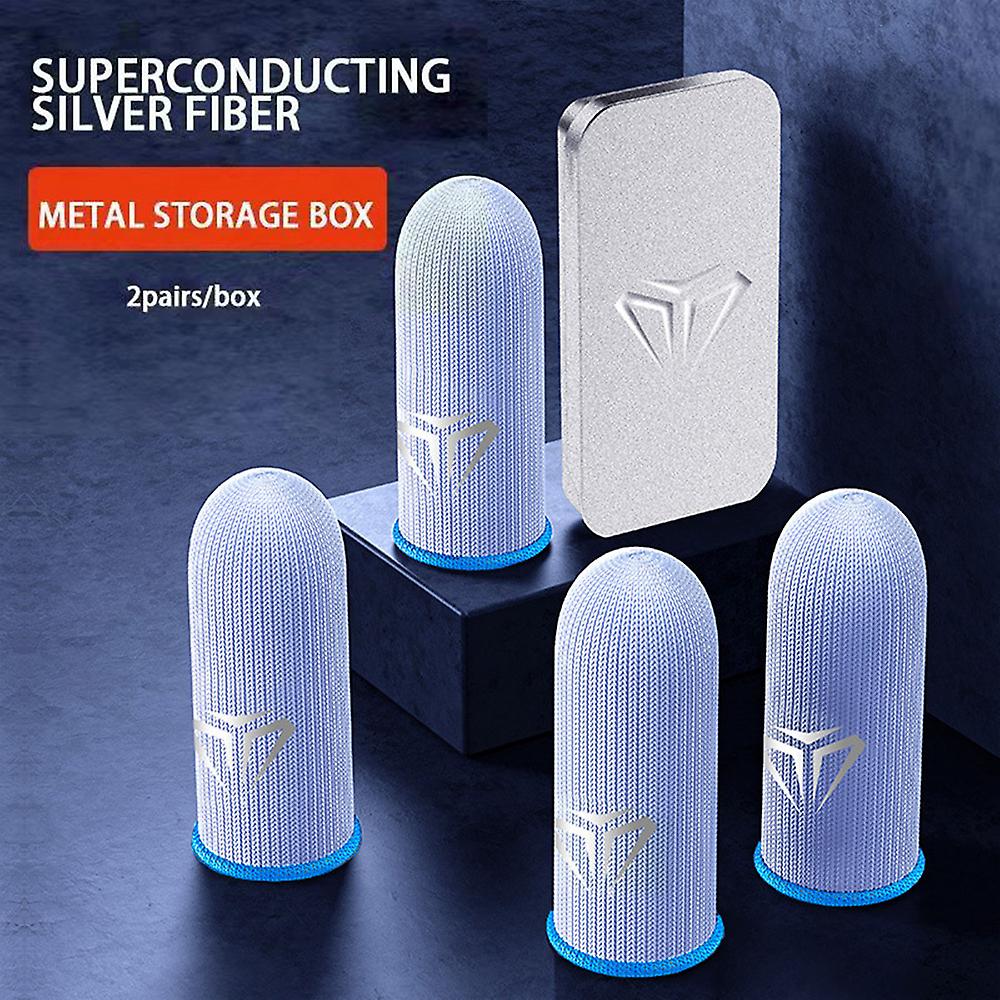 2 Pairs A Set Gaming Finger Sleeves For Mobile Gaming Thumb Fingertip Cover With Storage Collection Boxes