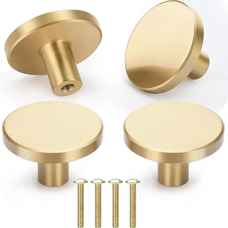 4x جولة نحاس نحاس الذهب مقبض الأثاث لخزائن درج مجلس الوزراء 20x33mm