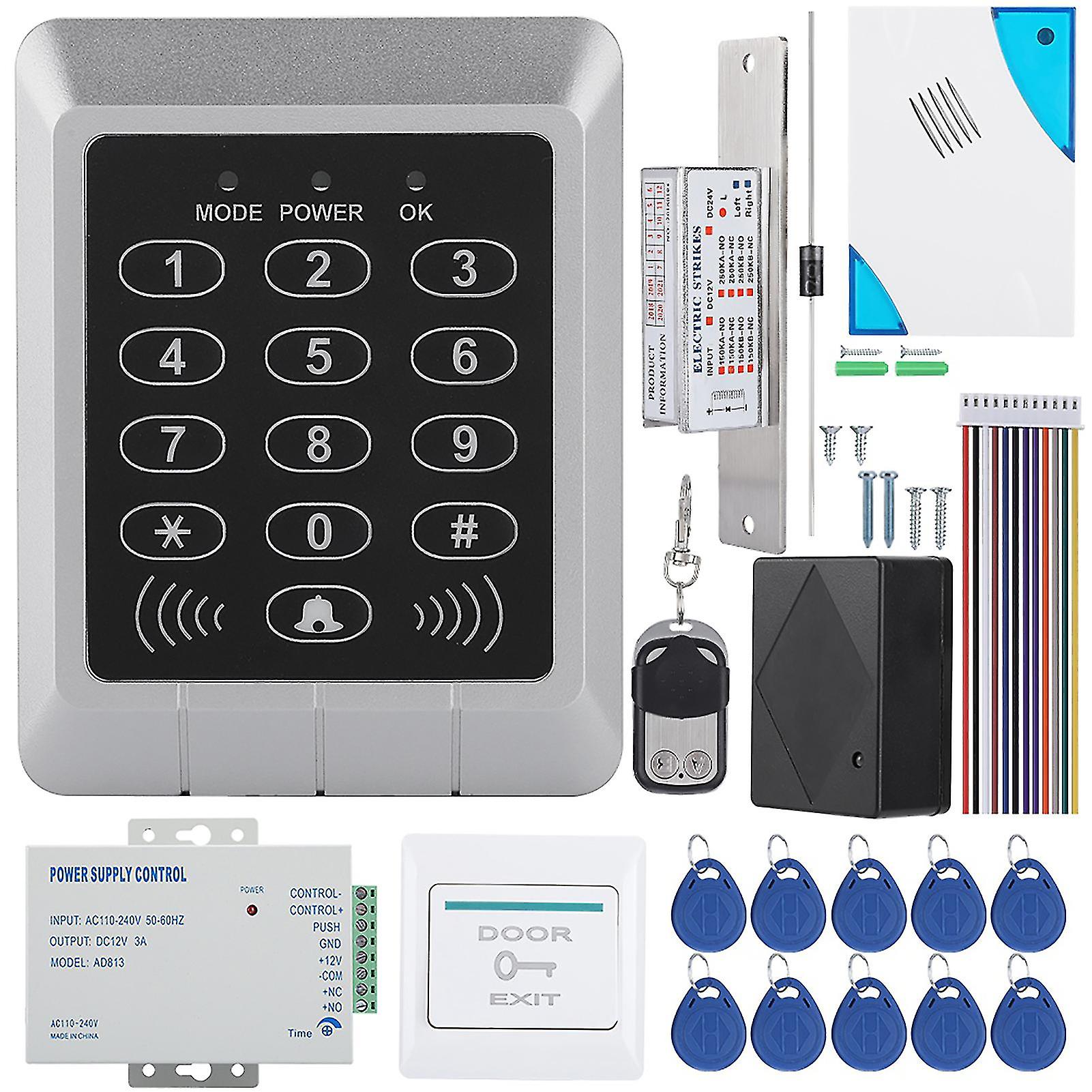 Rfid Keypad Access Control System Kit Door Lock 125khz  Em Card For Door Entry