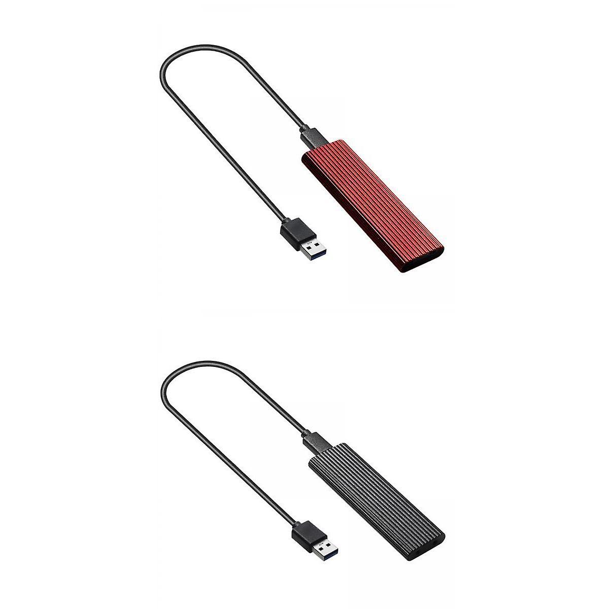 2pcs USB 3.0 to NGFF M.2 B Key SSD External Enclosure Case Cover Adapter.