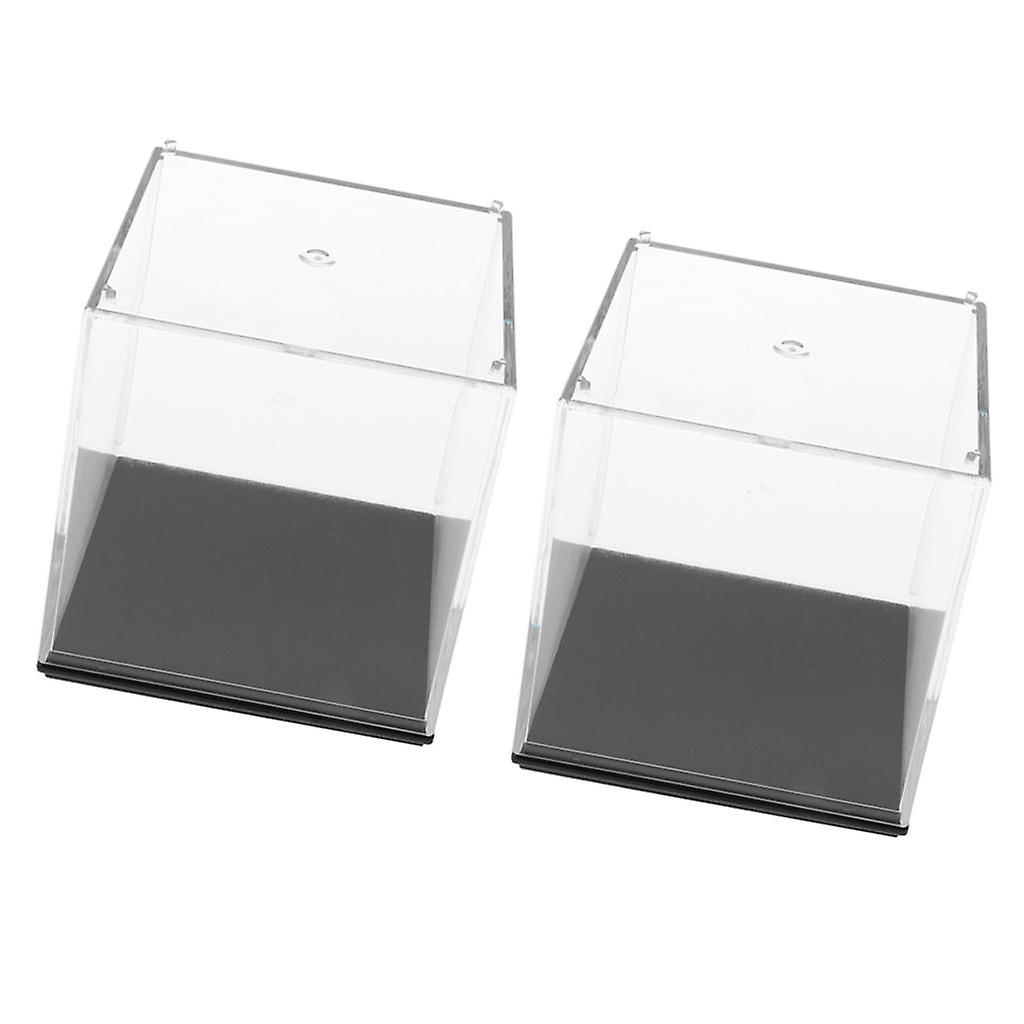 2x Model Display Case Dustproof Protection Display Box for Figures 7x7x7cm