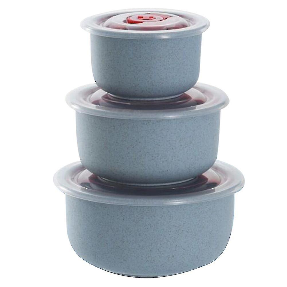 3pcs Food Storage Box Plastic Wheat Straw Container Storage Box Lunchbox Tableware Lunch Bowl For Kitchen