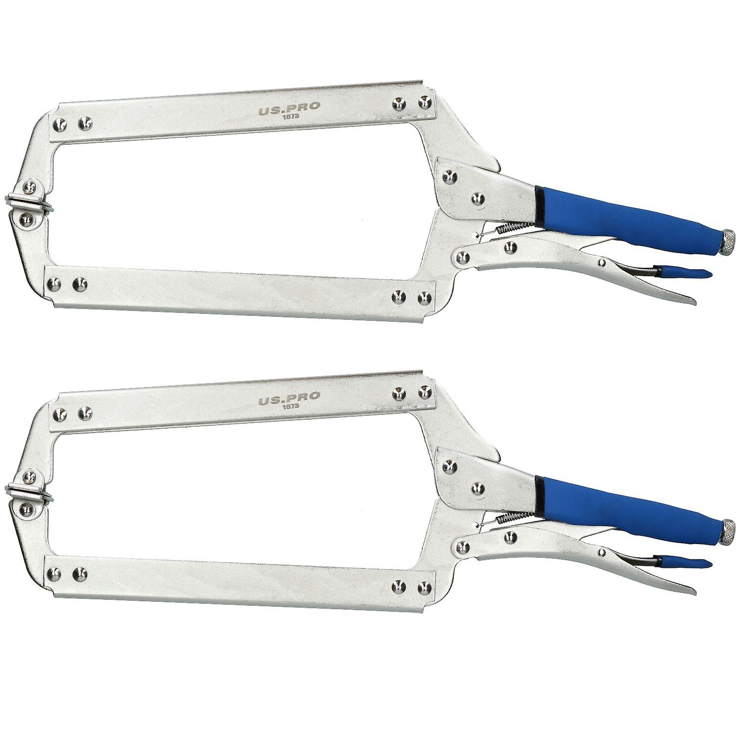 18" Welding Locking C Clamps Adjustable Fastener with Quick Release Grip 2 Pack