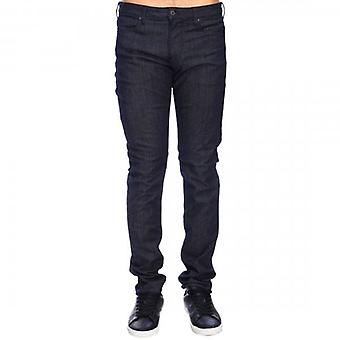 Men's Emporio Armani J06 Slim Fit Dark Blue Chambray Denim Jeans 3G1J06 1D5PZ