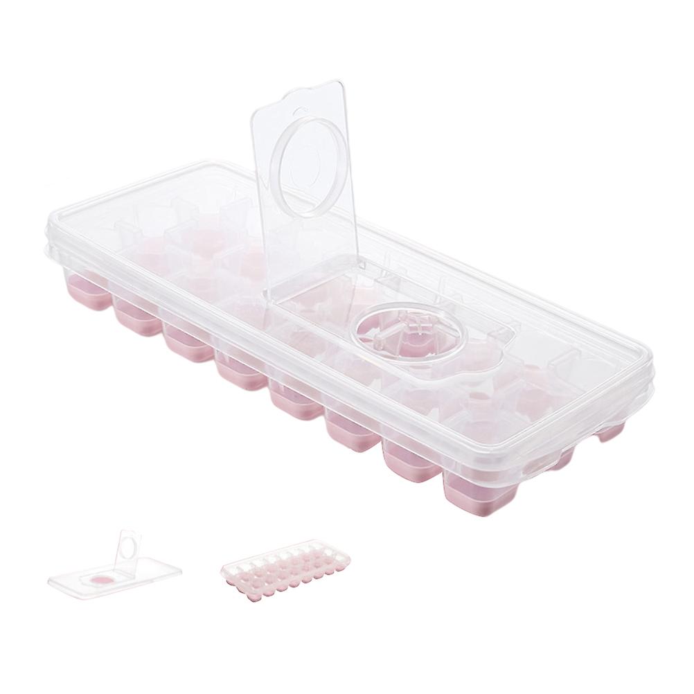 Bac à glaçons 24 grilles avec couvercle, bac à glaçons couvert, boîte à glaçons anti-déversement, bac à glaçons en silicone