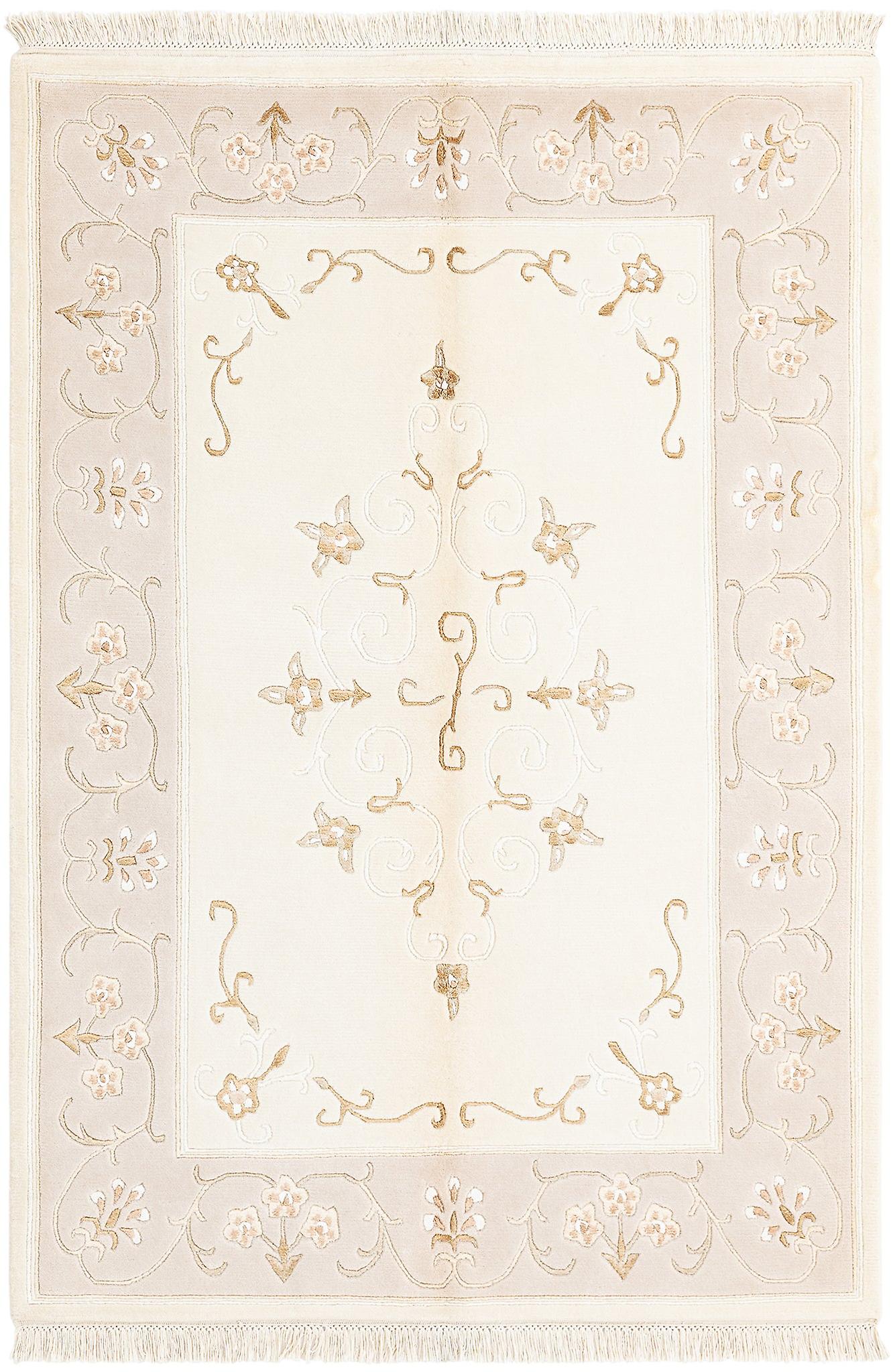 Hadorn Darya-印度 122x180 带米色手摇织机印度地毯