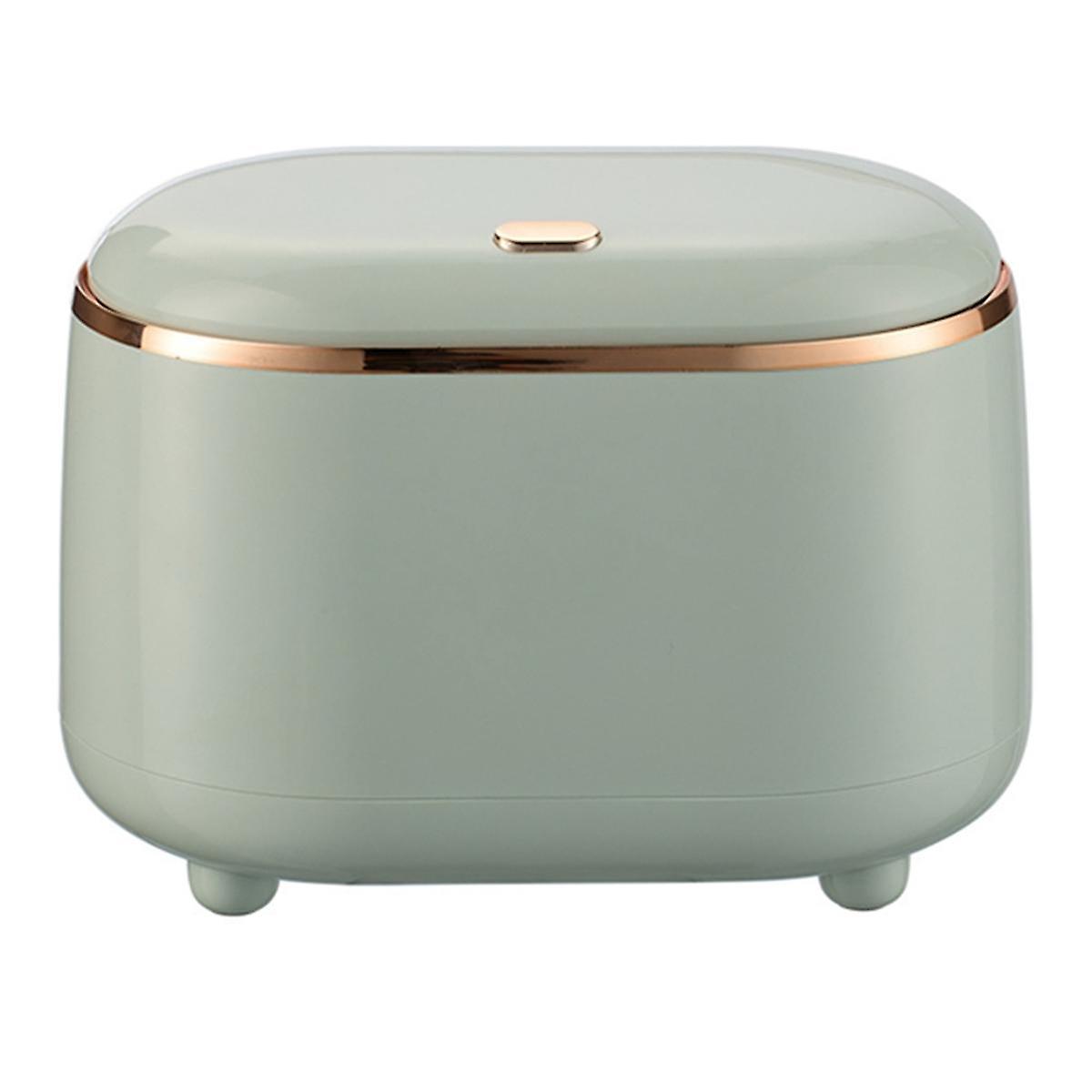 Press-Type Desktop Small Trash Can with Lid,Small Storage Bucket Tiny Desktop Waste Garbage Bin,Lig