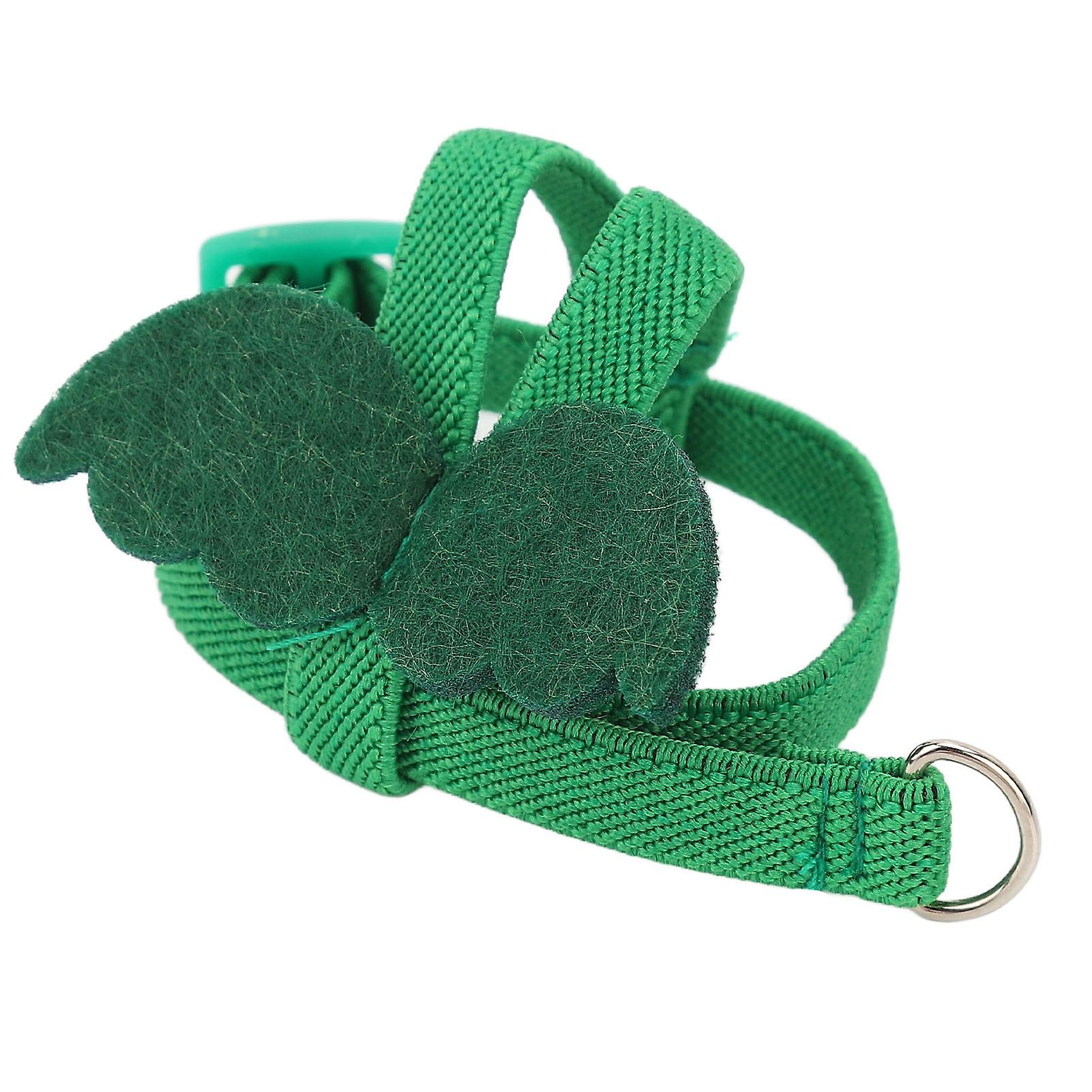 Parrot Harness Leash ajustável elástico mordida resistente ergonômico Pet Bird Harness corda de tração com asas fofas L Verde