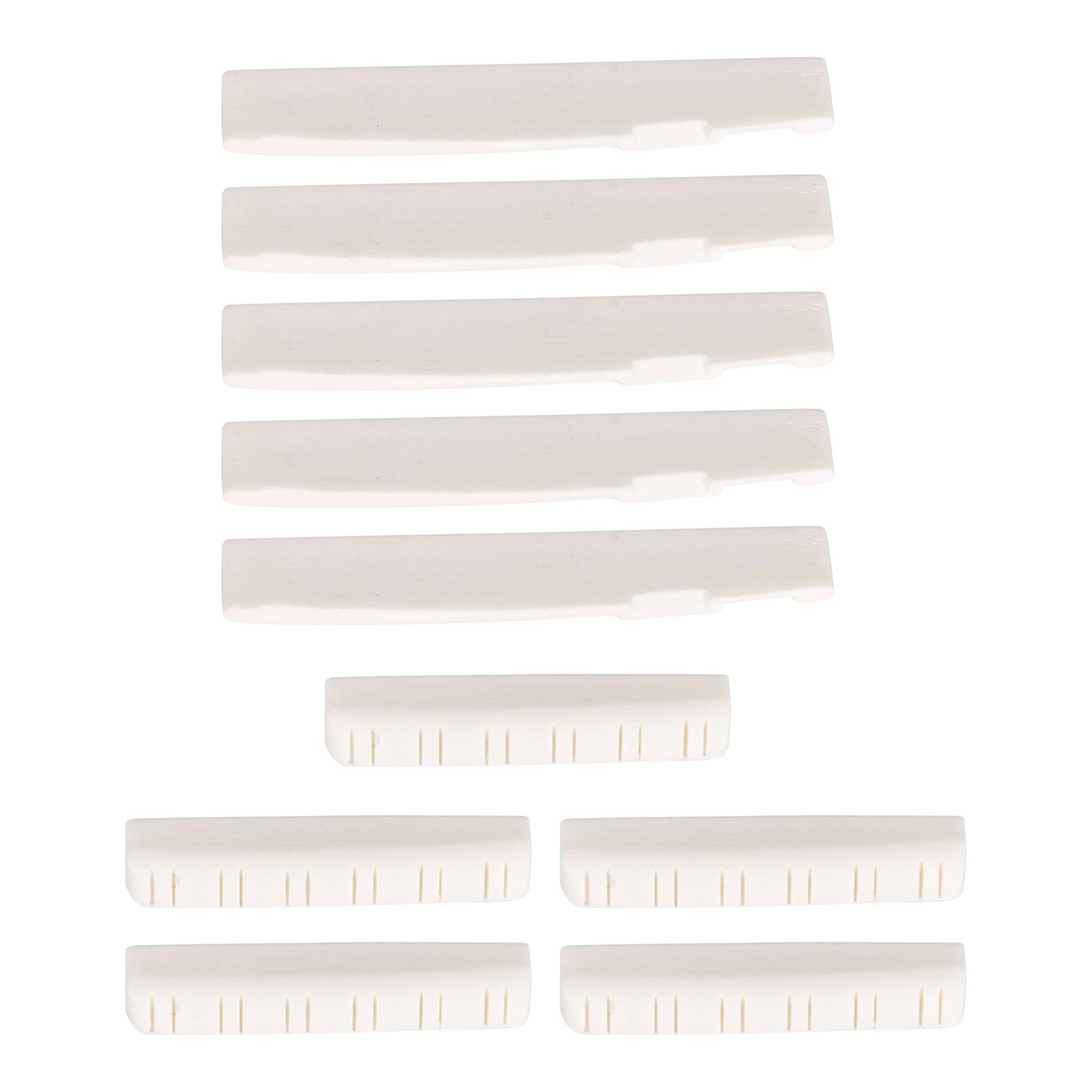 5Pcs Bone Bridge Saddle and Nut White for Twelve String Acoustic Guitar