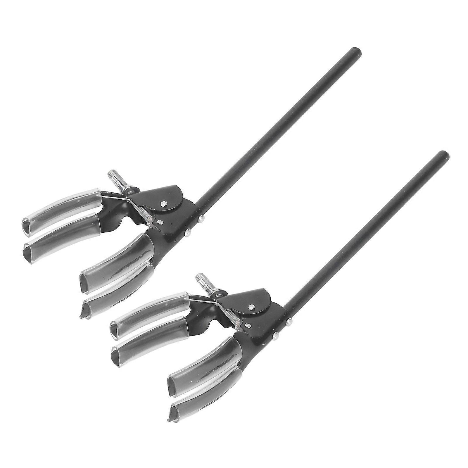2 Pcs Laboratory Clamp 4 Prong Corrosion Resistance Anti Slip Stable Support Beaker Flask Holder