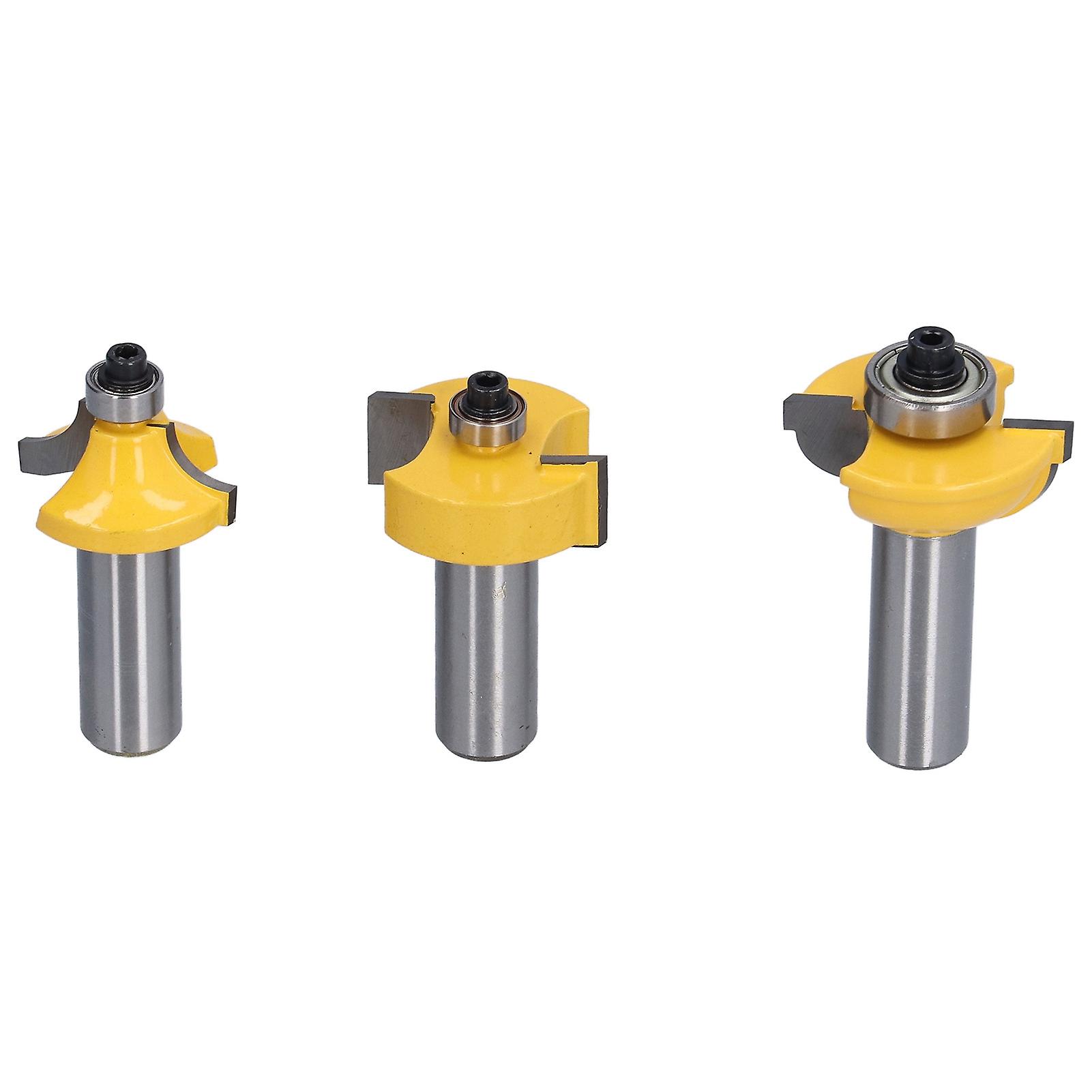 3Pcs Shaker Door Router Bit Set Premium Blade Durable Rustproof 45 Steel Anti Kickback Design Router Bits 1/2 Shank