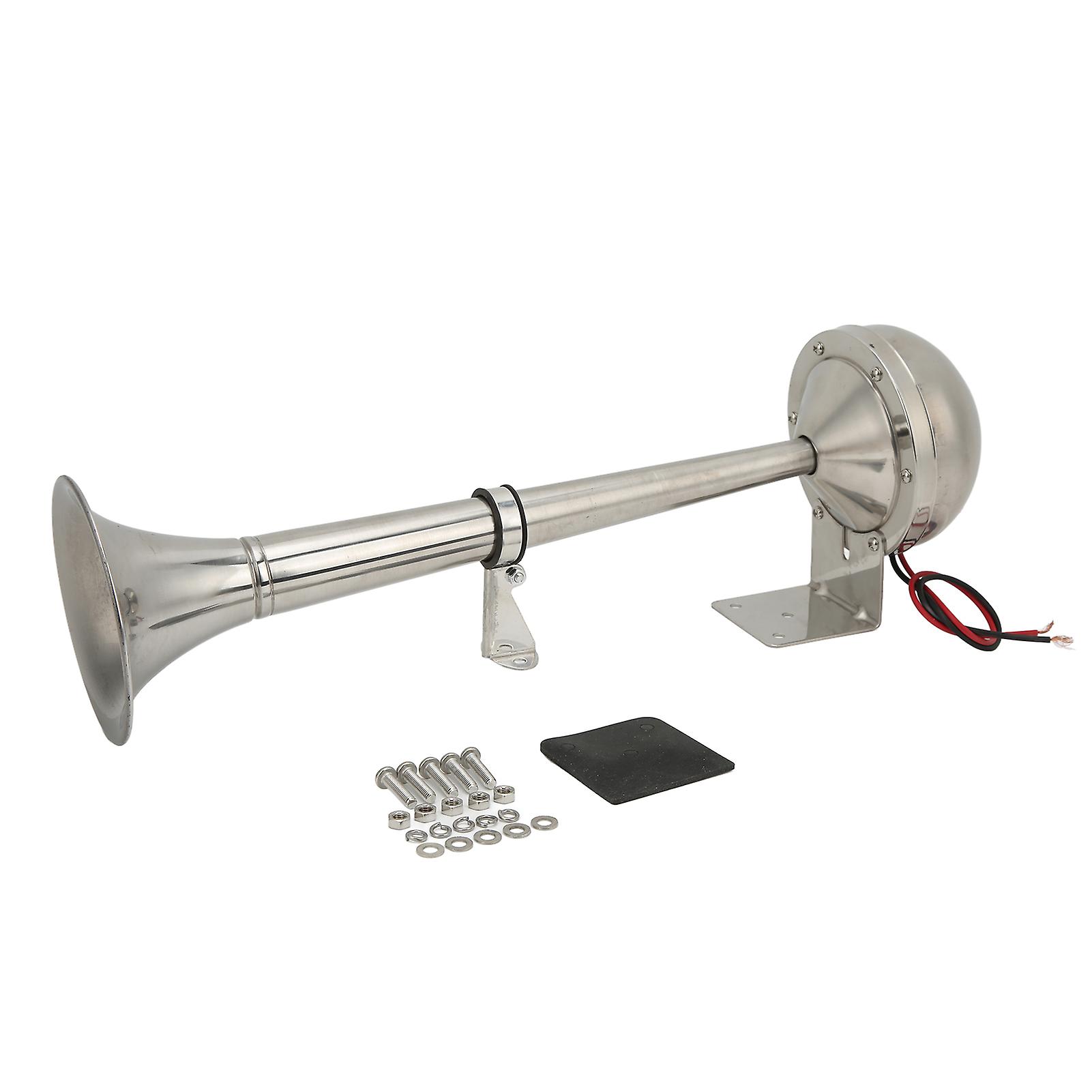 Universal Stainless Steel Air Horn, 328 dB, 12 V, 30 W, VXH1112MAR‑C, for Boats, RVs, Yachts