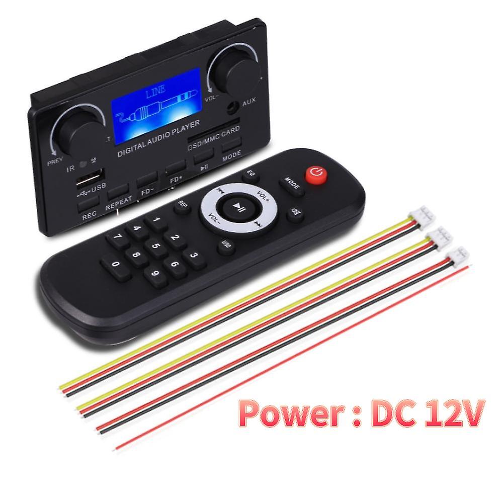 Συνεχές ρεύμα 12V Bluetooth 5.0 MP3 ενότητα WMA WAV APE FLAC Audio Player DAC Υποστήριξη LCD Στίχοι Εμφάνιση Καταγραφή κλήσεων Αυτοκίνητο FM ραδιόφωνο USB TF AUX