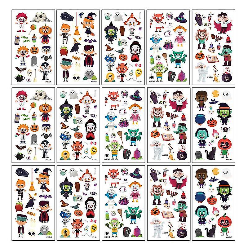 24sheets Temporary Tattoos Stickers For Halloween Decorations