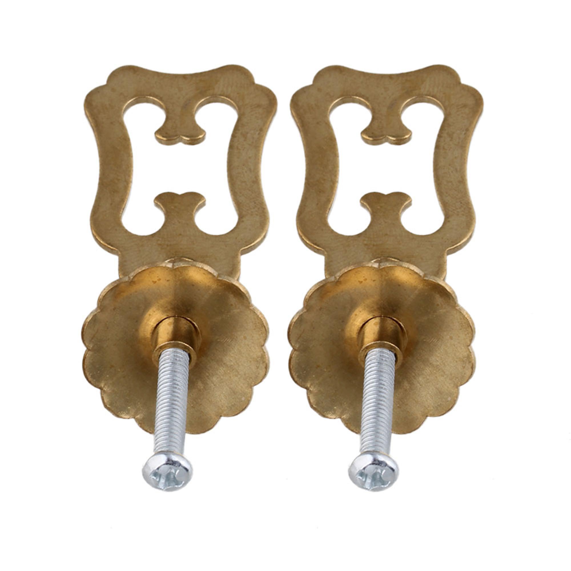 6PCS Closet Wardrobe Jewelry Box Pull Handle with Screw Brass Color