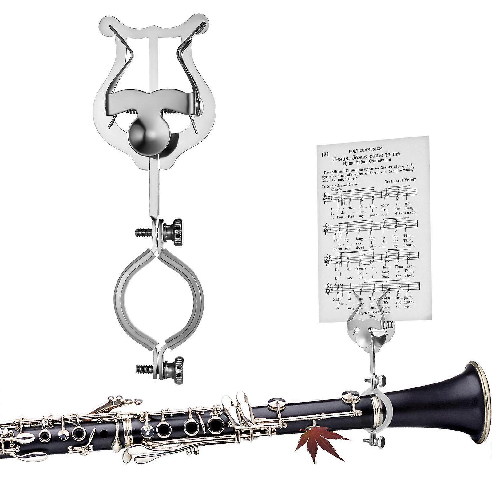 Clarinet Music Holder Clarinet Music Sheet Clip Secure Hold Iron Oboe Lyre Instruments Accessory