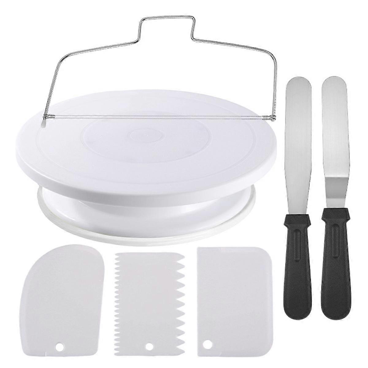 7-Piece Cake Making Tool Kit, Cake Turntable Combination Spatula Baking Tool Set