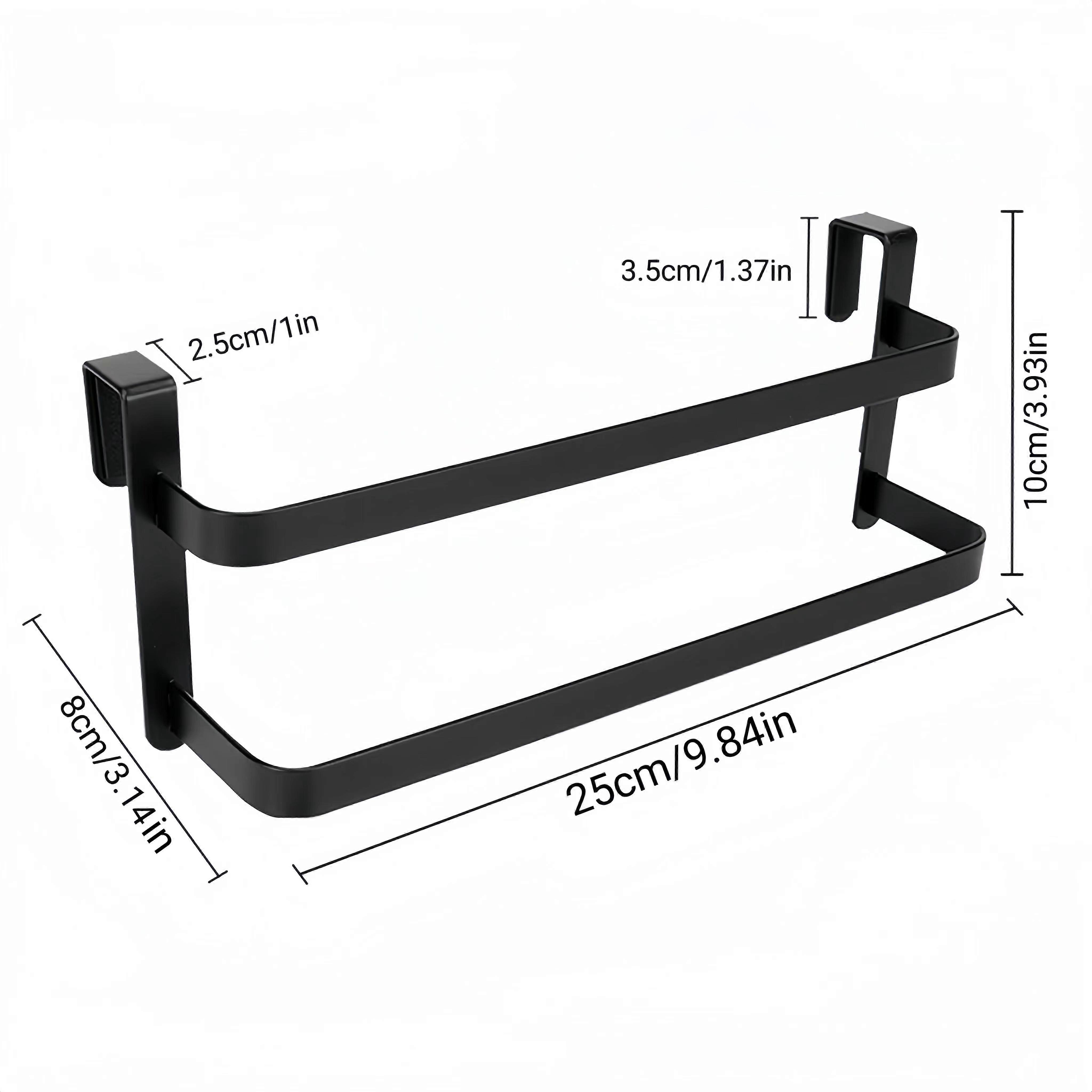1/2pcs Kitchen Cabinet Towel Rack, Double Kitchen Towel Rack, Steel Cabinet Door Towel Rail, Bathroom Double Towel Rail Rack, Can Hold Hand Towels/dis
