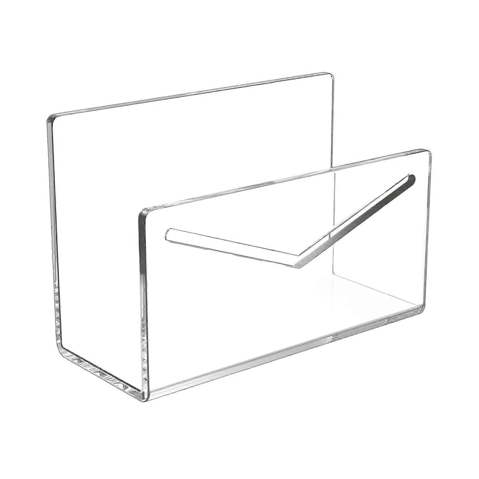Acrylic Mail Holder Clear File Letter Organizer Smooth Edge Burr-Free Lightweight Countertop Vertical Envelope Mail Holder
