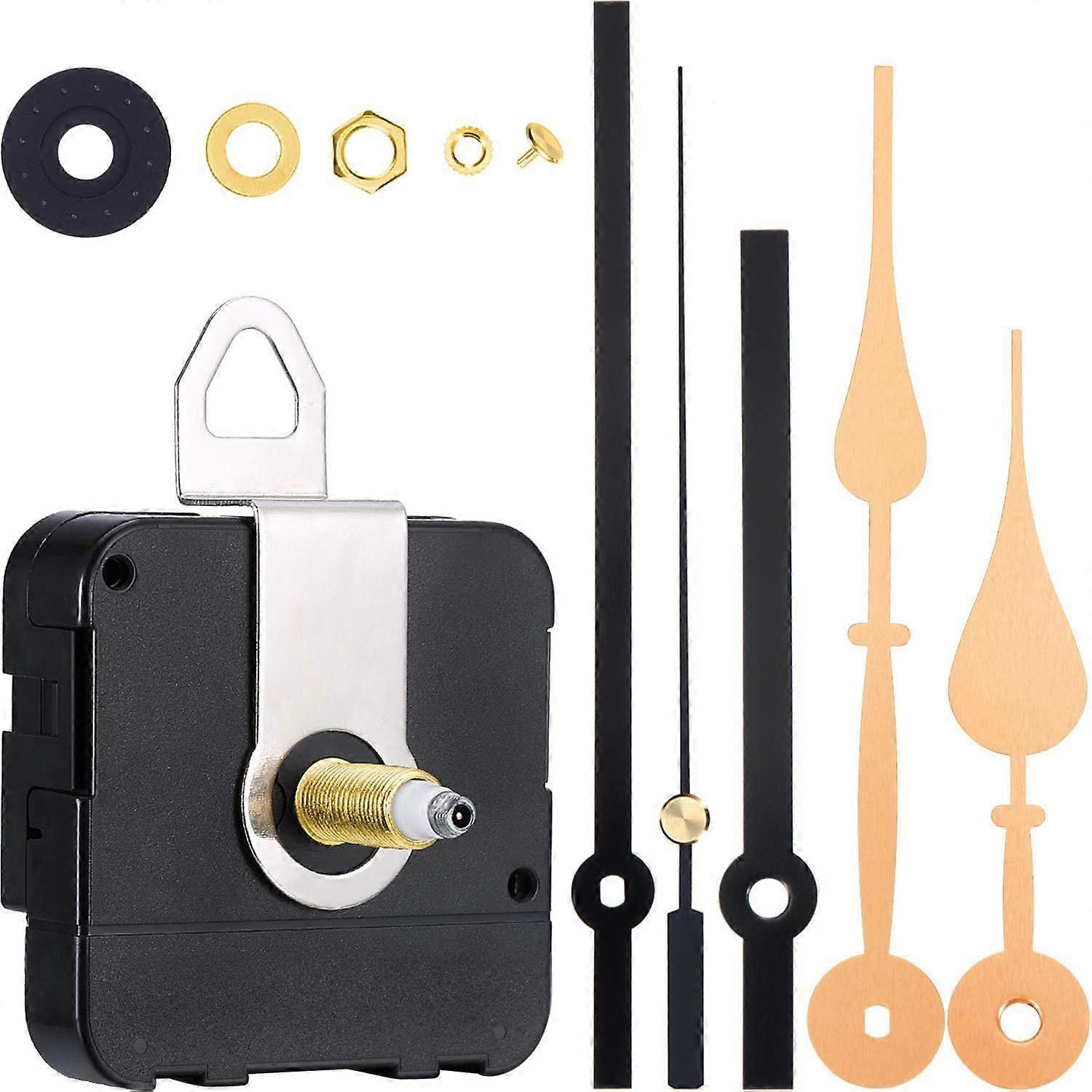 2 Sets Of Metal Second Hands With Clock Movement, One Second Large Torque Axis Wall Clock Quartz Clock Movement