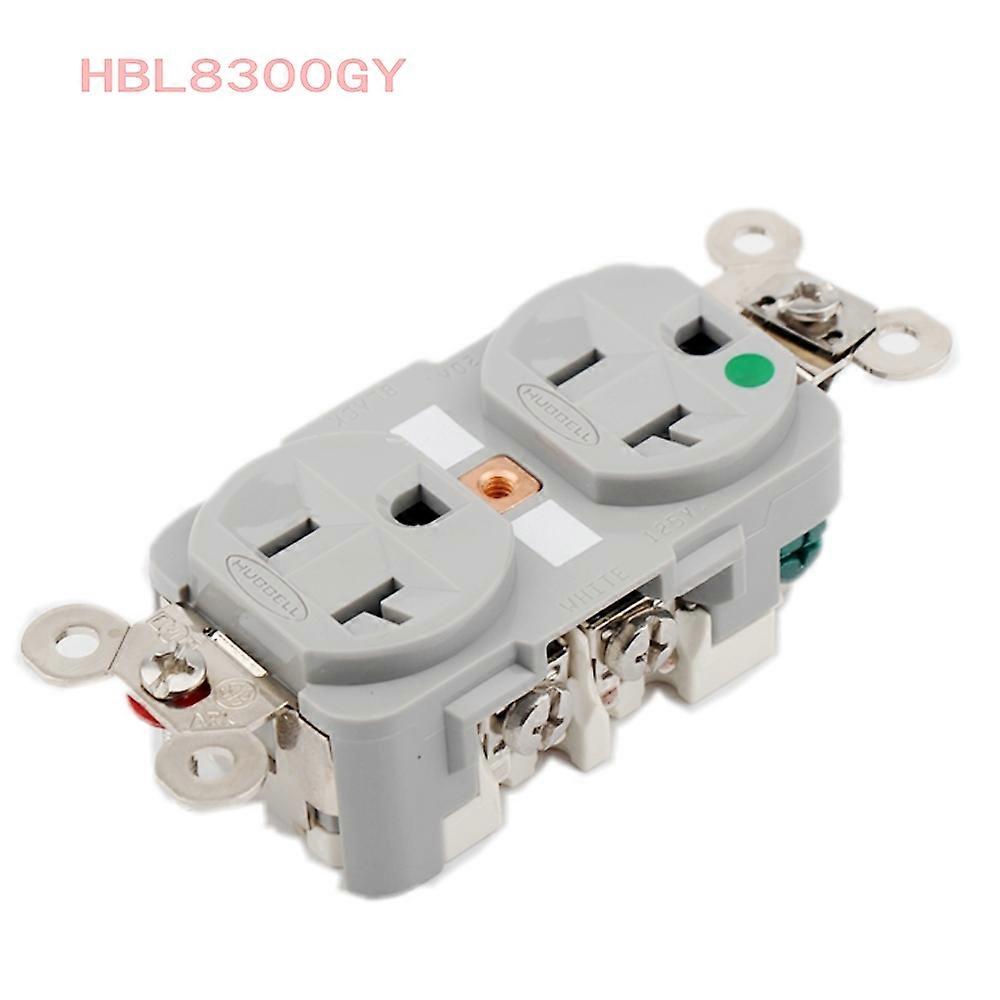 Hifi DIY American Power Socket, Duplex Socket Distributor, AC 20A 110-250V, Pure Red Copper Connector, Hubbell HBL8300RED HBL8300G