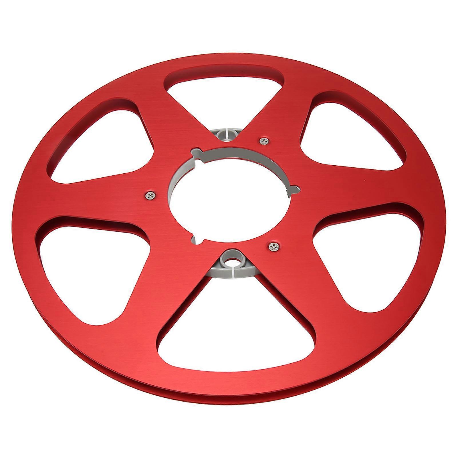 1/4 10 Inch Empty Tape Reel Nab Open Reel Sound Aluminum Alloy 6 Wind Resistance Holes Empty Tape Reel for Recording Red