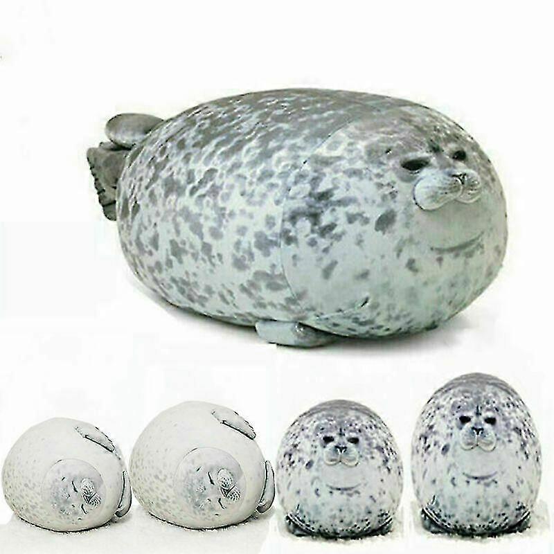 Large Chubby Blob Fluffy Seal Plush Ocean Pillow Stuffed Doll Toy