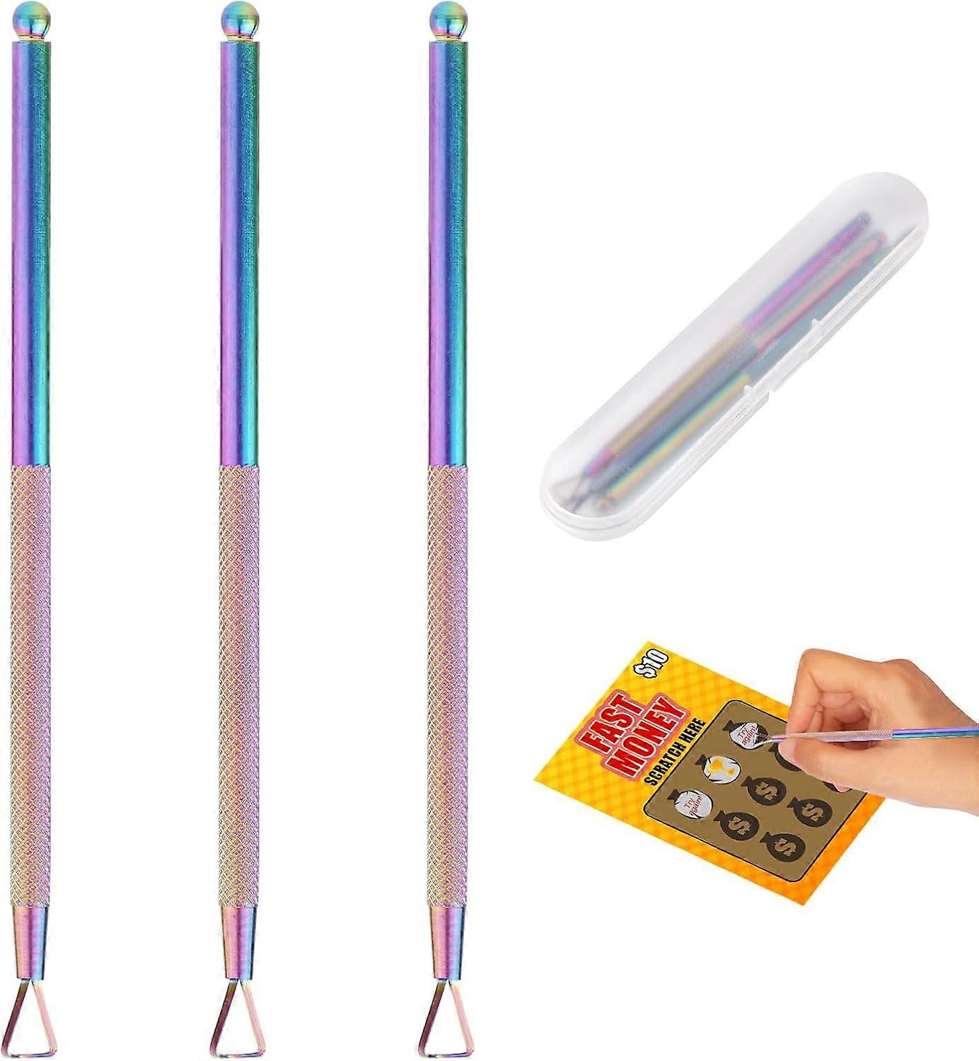 3pcs Lottery Scratcher Tools, Premium en acier inoxydable Scratchcard Scratch Off