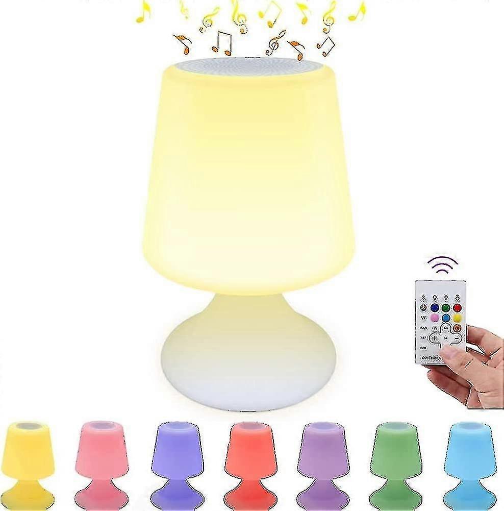 Lampe de table Bluetooth Haut-parleur de musique Led Lampe de chevet Atmosphère Lampe de table avec télécommande Ip44 O