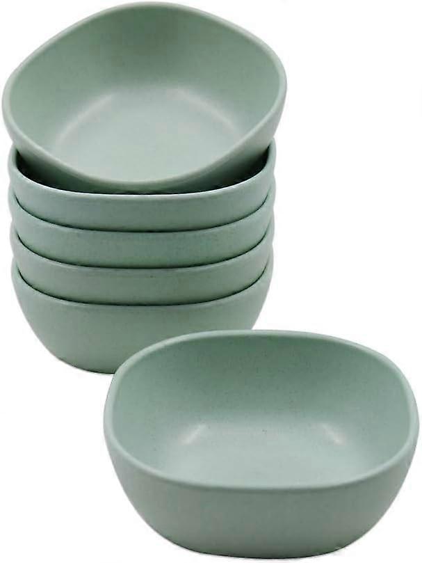 Conjunto de 6 Tigelas de Sobremesa Empilhadas Pequenas - 130ml - Pires Inquebráveis para Acompanhamentos, Temperos, Lanches, Aperitivo - Verde