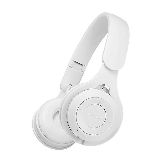 M6 Wireless Foldable Headset Macarons Heavy Bass-White